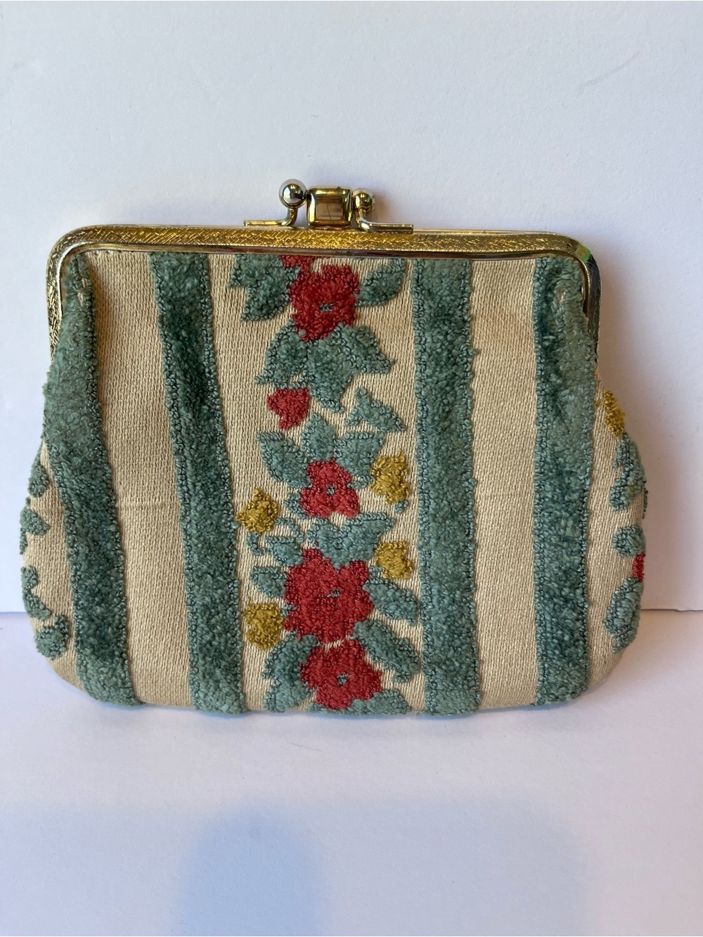 Vintage Tapestry Coin Purse Floral 60’s - Picture 2 of 7